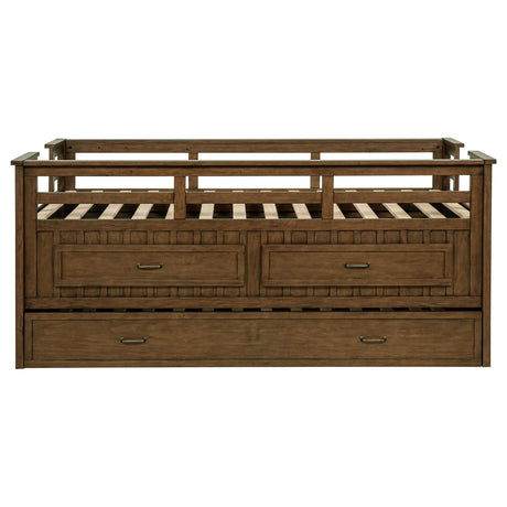 Carlsbad Medium Brown Wood Twin Captains Bed With Trundle by Coaster at Eve Furniture