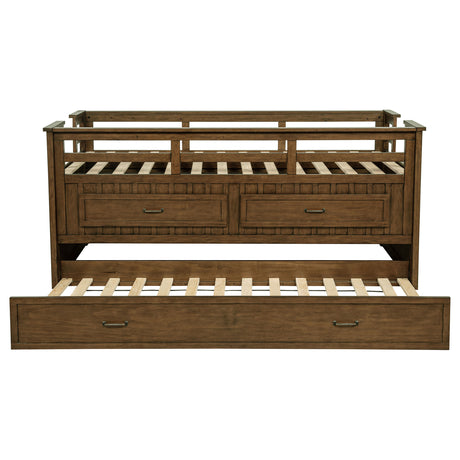 Carlsbad Medium Brown Wood Twin Captains Bed With Trundle by Coaster at Eve Furniture