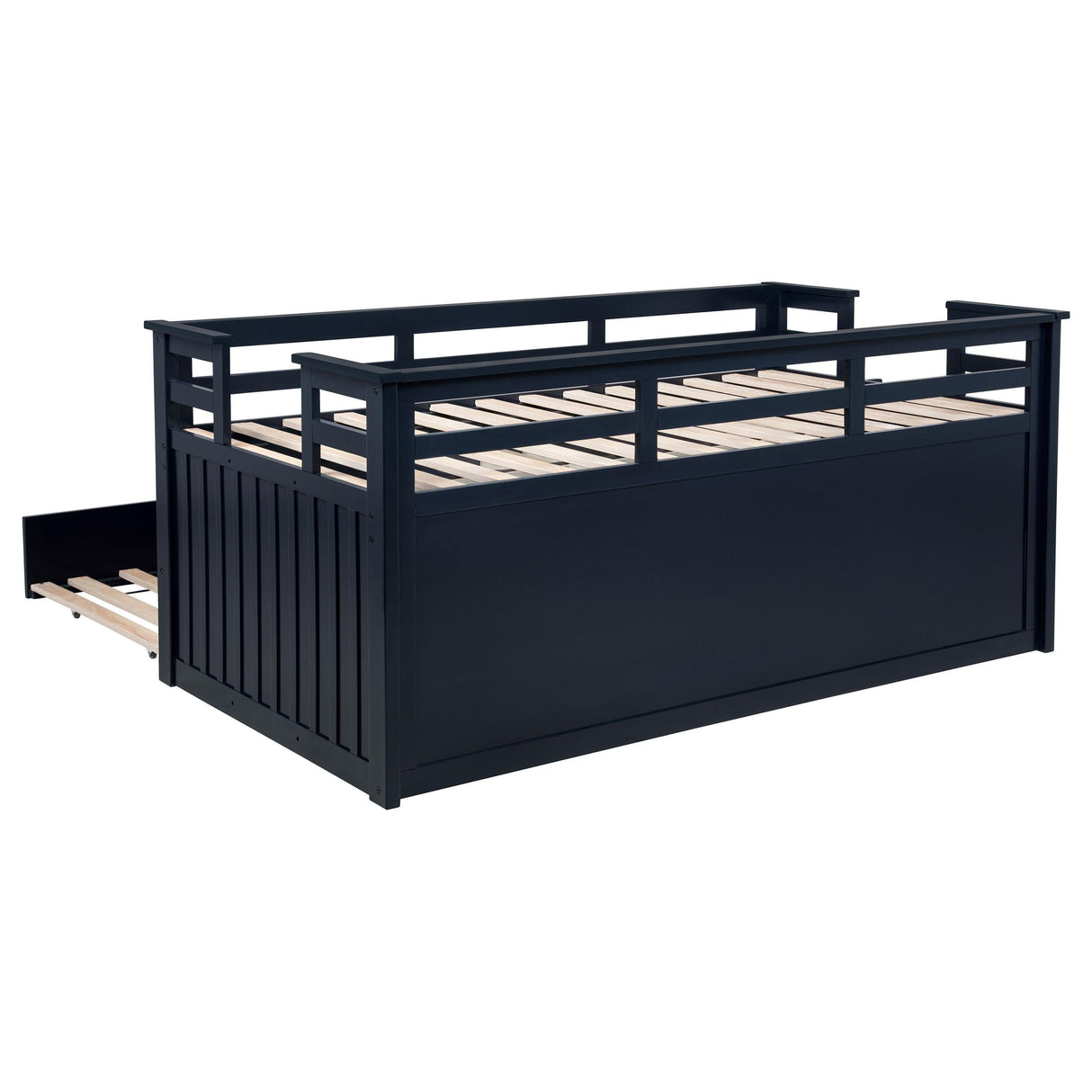 Carlsbad Navy Blue Wood Twin Captains Bed With Trundle by Coaster at Eve Furniture