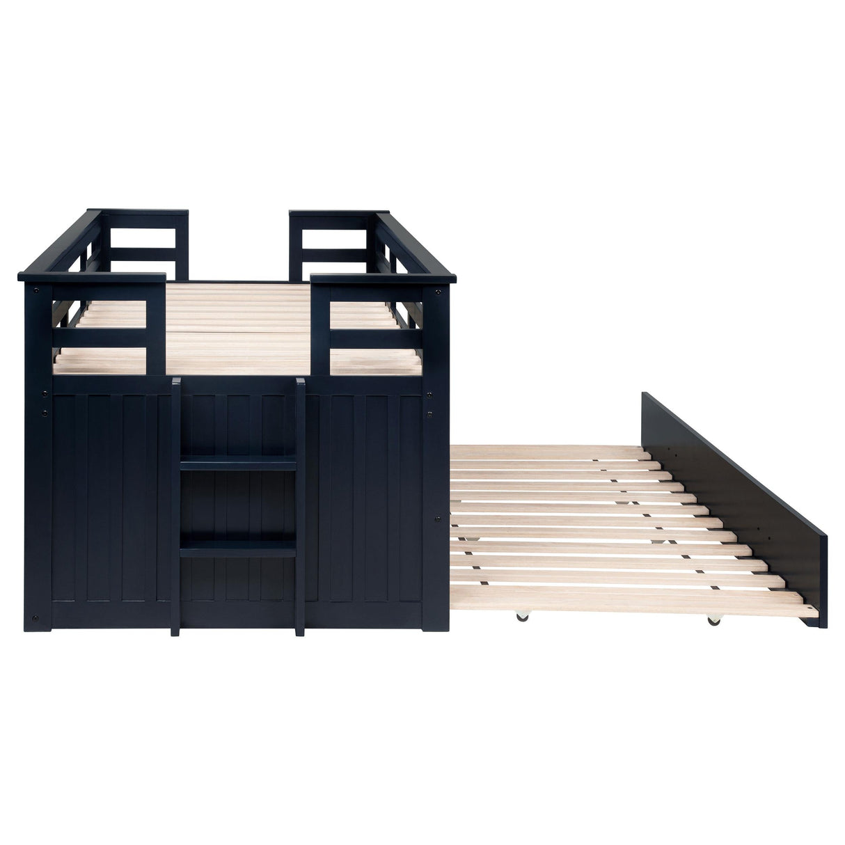 Carlsbad Navy Blue Wood Twin Captains Bed With Trundle by Coaster at Eve Furniture