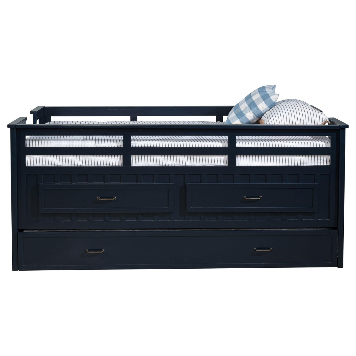 Carlsbad Navy Blue Wood Twin Captains Bed With Trundle by Coaster at Eve Furniture
