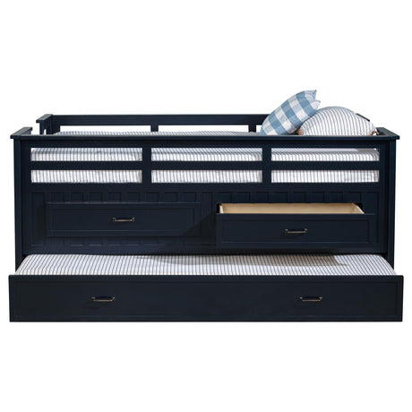 Carlsbad Navy Blue Wood Twin Captains Bed With Trundle by Coaster at Eve Furniture