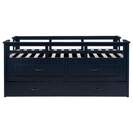 Carlsbad Navy Blue Wood Twin Captains Bed With Trundle by Coaster at Eve Furniture