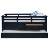 Carlsbad Navy Blue Wood Twin Captains Bed With Trundle by Coaster at Eve Furniture