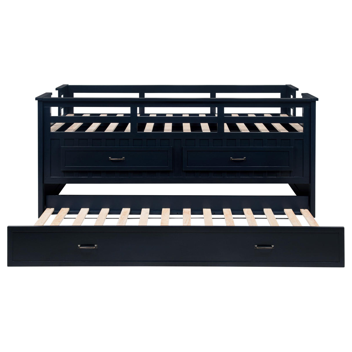 Carlsbad Navy Blue Wood Twin Captains Bed With Trundle by Coaster at Eve Furniture