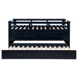 Carlsbad Navy Blue Wood Twin Captains Bed With Trundle by Coaster at Eve Furniture