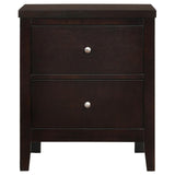 Carlton 2-Drawer Rectangular Nightstand Cappuccino