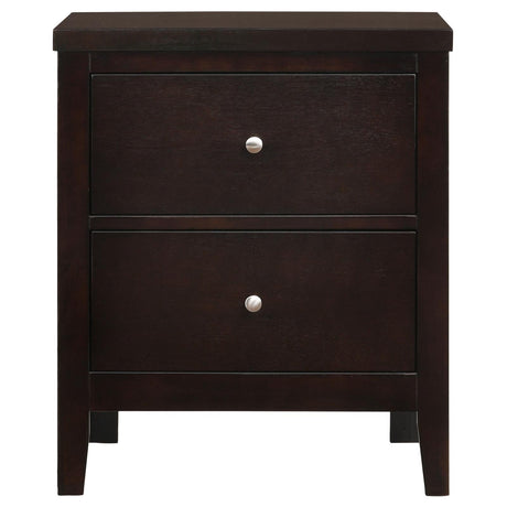 Carlton 2-Drawer Rectangular Nightstand Cappuccino