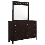 Carlton 6-drawer Rectangular Dresser with Mirror Cappuccino