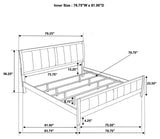 Carlton Cappuccino 4-Piece Eastern King Bedroom Set with Upholstered Headboard