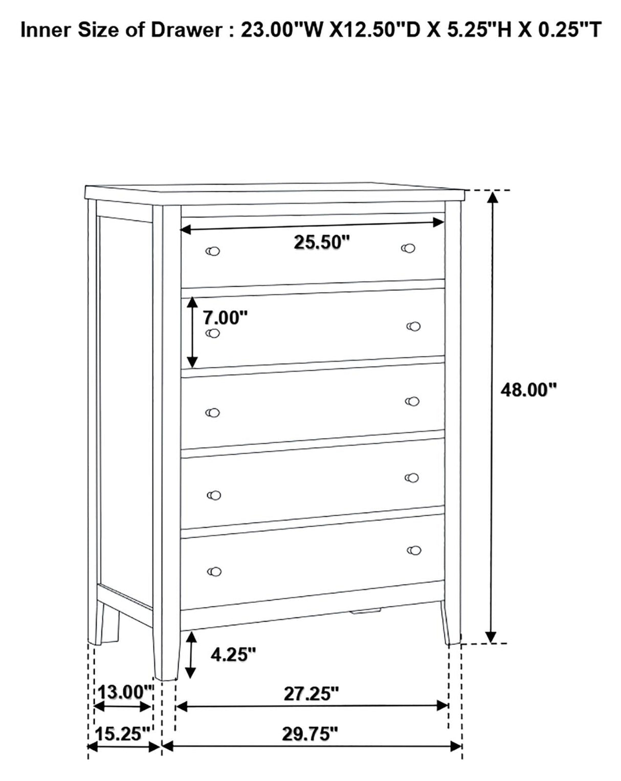 Carlton Cappuccino 5-Piece Queen Bedroom Set with Upholstered Headboard