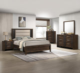 Carlton Brown King Panel Bed by Crown Mark at Eve Furniture