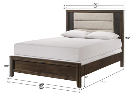 Carlton Brown Upholstered Panel Bedroom Set by Crown Mark at Eve Furniture