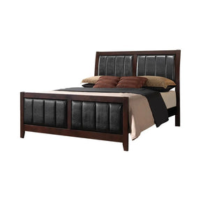 Carlton California King Upholstered Bed Cappuccino/Black by Coaster at Eve Furniture