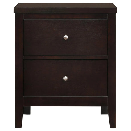 Carlton Cappuccino 2-Drawer Rectangular Nightstand by Coaster at Eve Furniture