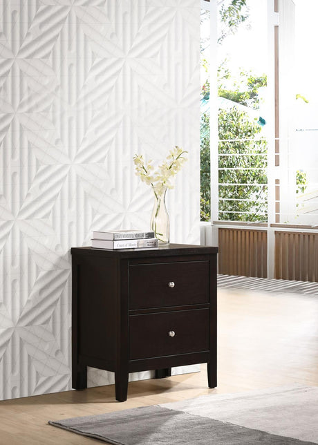 Carlton Cappuccino 2-Drawer Rectangular Nightstand by Coaster at Eve Furniture