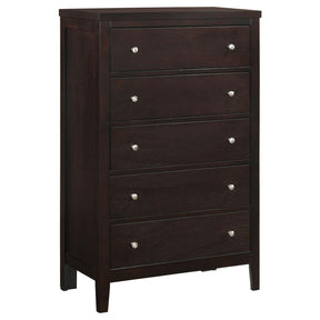 Carlton Cappuccino 5-Drawer Rectangular Chest by Coaster at Eve Furniture