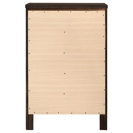 Carlton Cappuccino 5-Drawer Rectangular Chest by Coaster at Eve Furniture