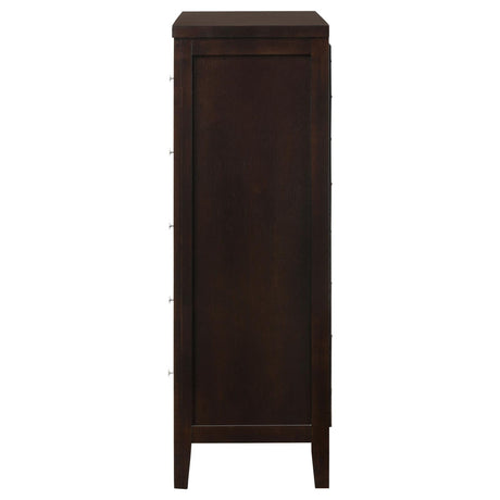 Carlton Cappuccino 5-Drawer Rectangular Chest by Coaster at Eve Furniture