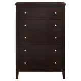 Carlton Cappuccino 5-Drawer Rectangular Chest by Coaster at Eve Furniture
