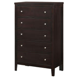 Carlton Cappuccino 5-Drawer Rectangular Chest by Coaster at Eve Furniture