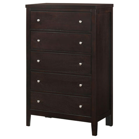 Carlton Cappuccino 5-Drawer Rectangular Chest by Coaster at Eve Furniture