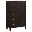 Carlton Cappuccino 5-Drawer Rectangular Chest by Coaster at Eve Furniture