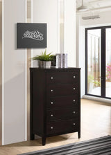 Carlton Cappuccino 5-Drawer Rectangular Chest by Coaster at Eve Furniture
