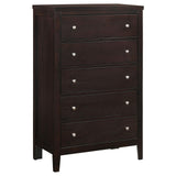 Carlton Cappuccino 5-Piece Queen Bedroom Set with Upholstered Headboard by Coaster at Eve Furniture