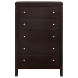Carlton Cappuccino 5-Piece Queen Bedroom Set with Upholstered Headboard by Coaster at Eve Furniture