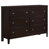 Carlton Cappuccino 5-Piece Queen Bedroom Set with Upholstered Headboard by Coaster at Eve Furniture