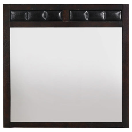 Carlton Cappuccino Upholstered Rectangular Mirror by Coaster at Eve Furniture