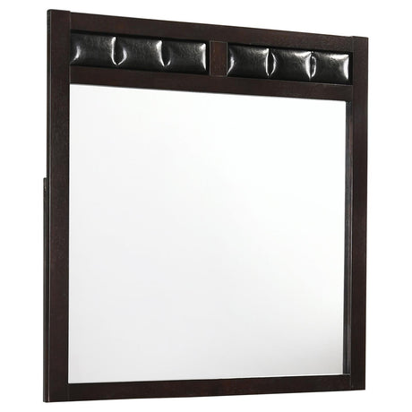 Carlton Cappuccino Upholstered Rectangular Mirror by Coaster at Eve Furniture