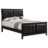 Carlton Cappuccino/Black Full Upholstered Panel Bed by Coaster at Eve Furniture