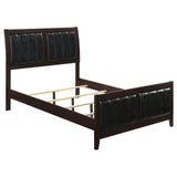 Carlton Cappuccino/Black Full Upholstered Panel Bed by Coaster at Eve Furniture