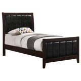 Carlton Cappuccino/Black Twin Upholstered Panel Bed by Coaster at Eve Furniture