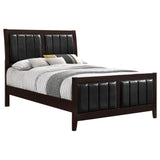 Carlton Full Upholstered Panel Bed Cappuccino/Black