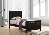 Carlton Twin Upholstered Panel Bed Cappuccino/Black