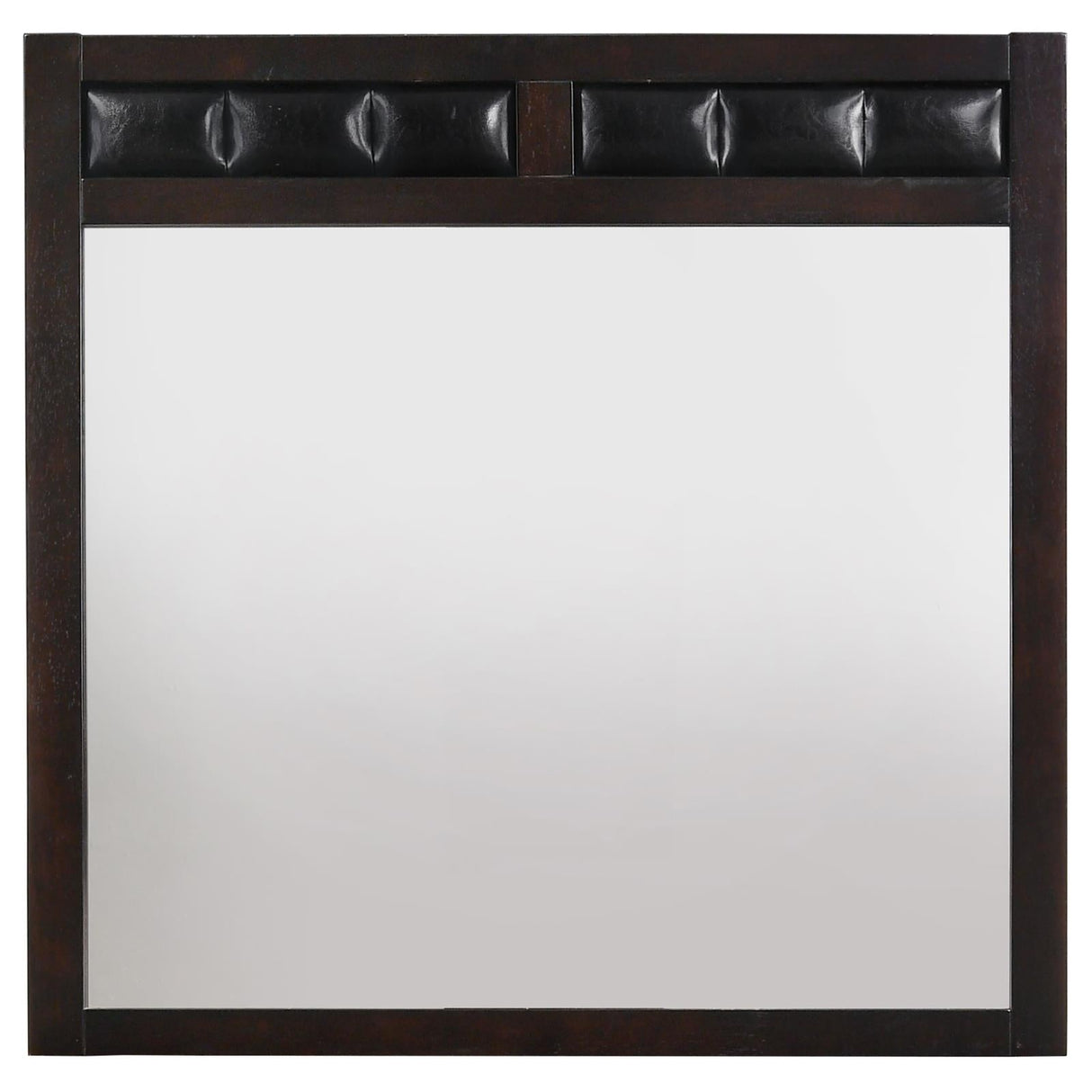 Carlton Cappuccino Upholstered Rectangular Mirror