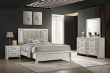 Carlton White King Upholstered Panel Bed by Crown Mark at Eve Furniture