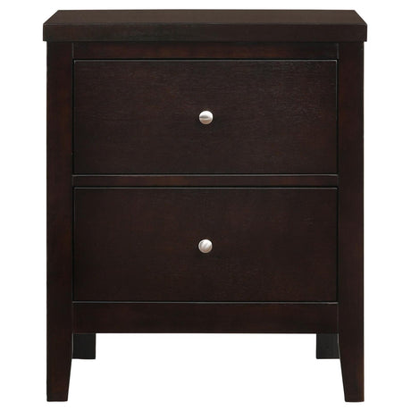 Carlton Cappuccino 2-Drawer Rectangular Nightstand by Coaster at Eve Furniture