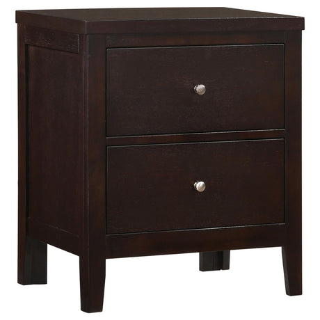 Carlton Cappuccino 2-Drawer Rectangular Nightstand by Coaster at Eve Furniture