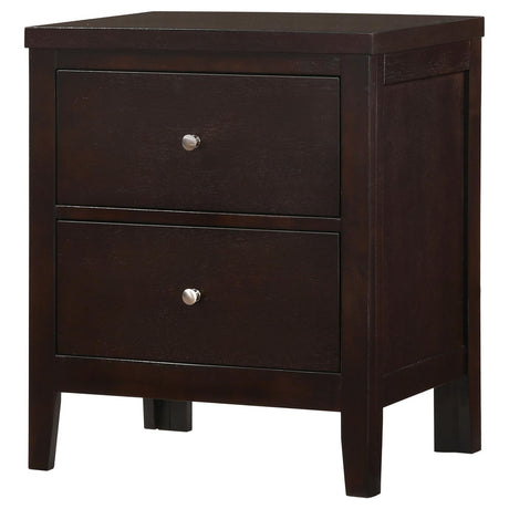 Carlton Cappuccino 2-Drawer Rectangular Nightstand by Coaster at Eve Furniture