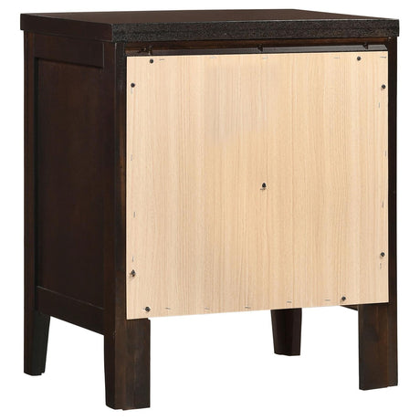 Carlton Cappuccino 2-Drawer Rectangular Nightstand by Coaster at Eve Furniture