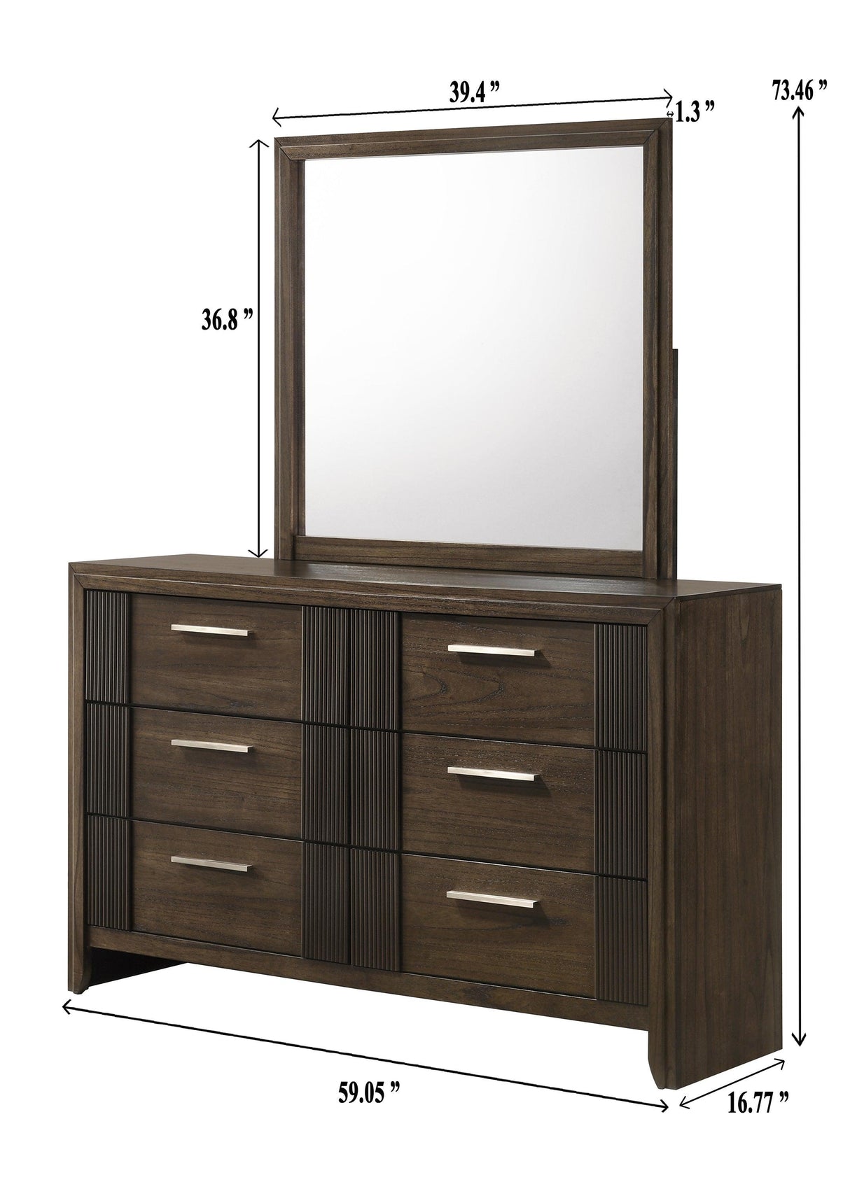 Carlton Brown Bedroom Mirror (Mirror Only) by Crown Mark at Eve Furniture
