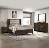 Carlton Brown Upholstered Panel Bedroom Set by Crown Mark at Eve Furniture