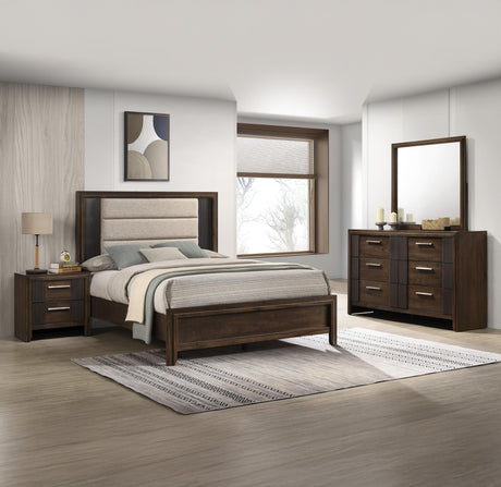 Carlton Brown Upholstered Panel Bedroom Set by Crown Mark at Eve Furniture