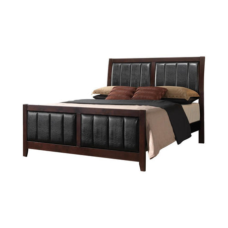 Carlton California King Upholstered Bed Cappuccino/Black by Coaster at Eve Furniture