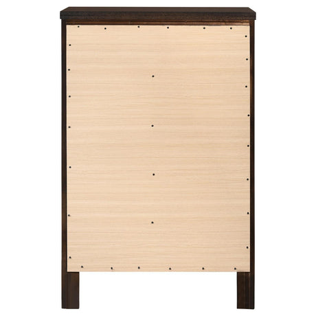 Carlton Cappuccino 5-Drawer Rectangular Chest by Coaster at Eve Furniture