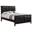 Carlton Cappuccino/Black Queen Upholstered Bed by Coaster at Eve Furniture